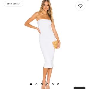 Superdown Midi Strapless White Dress